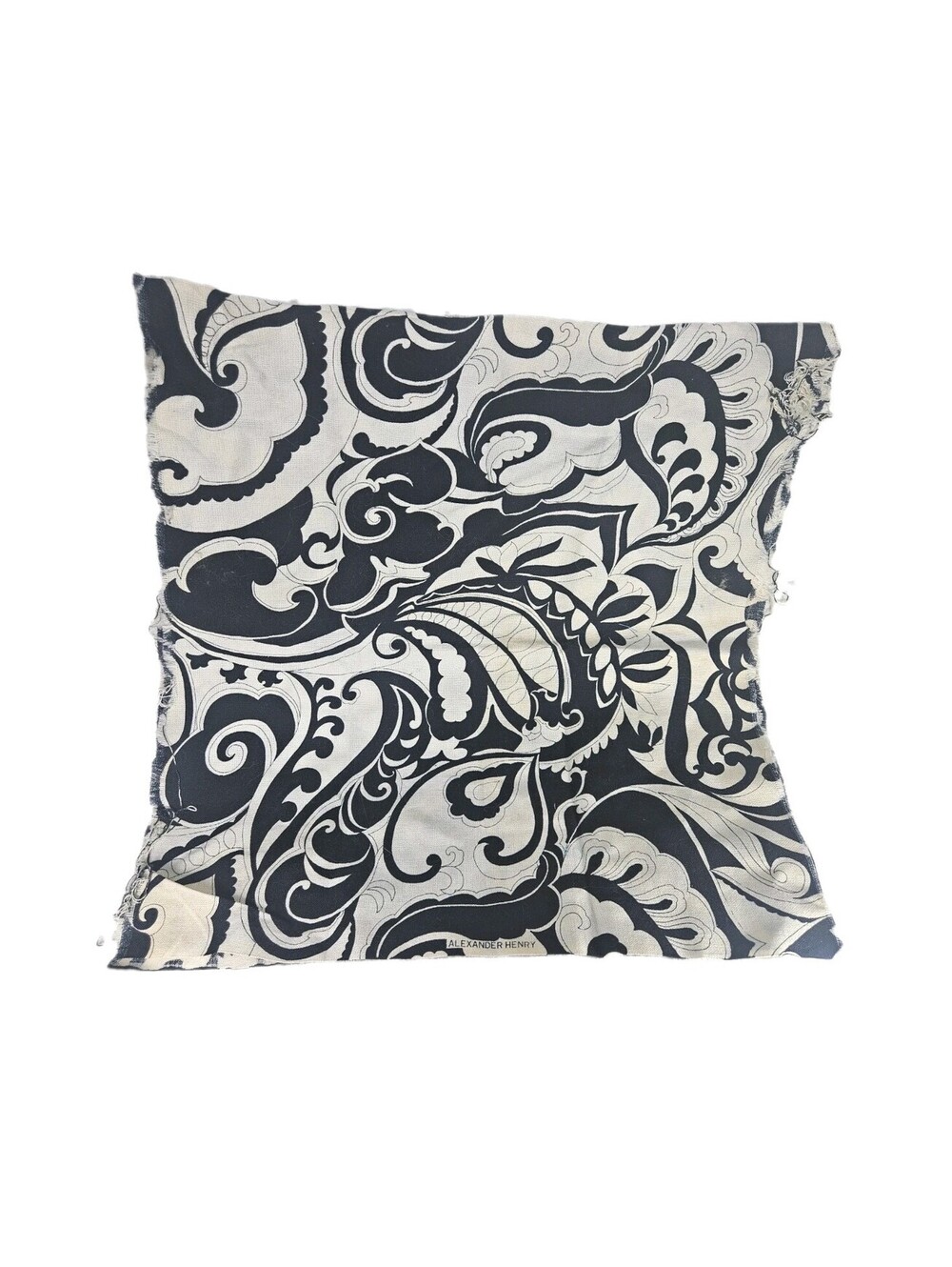 Vintage 1960s Paisley Swirl Fabric Henry Alexander 1/2 Yard 42x19" 100% Cotton